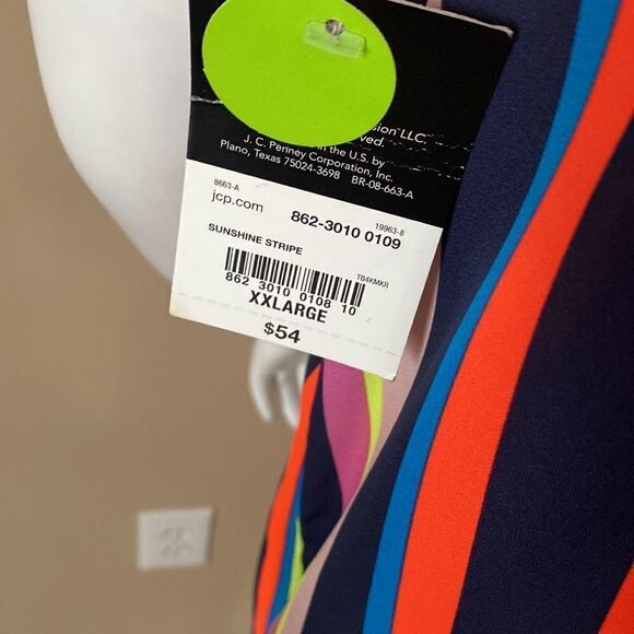 Project Runway Striped Maxi Dress- Asymmetrical -Size XXL - Picture 12 of 13